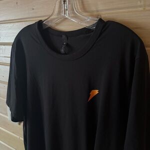 Lululemon Bolt Tech Short Sleeve Tee Men’s L Black w/ Orange Lightning Bolt Logo